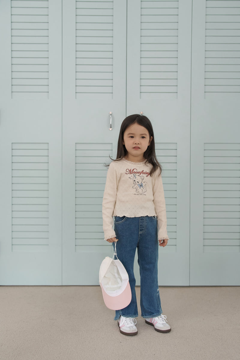 Momo Ann - Korean Children Fashion - #kidsstore - Denim Bootcut Pants - 8
