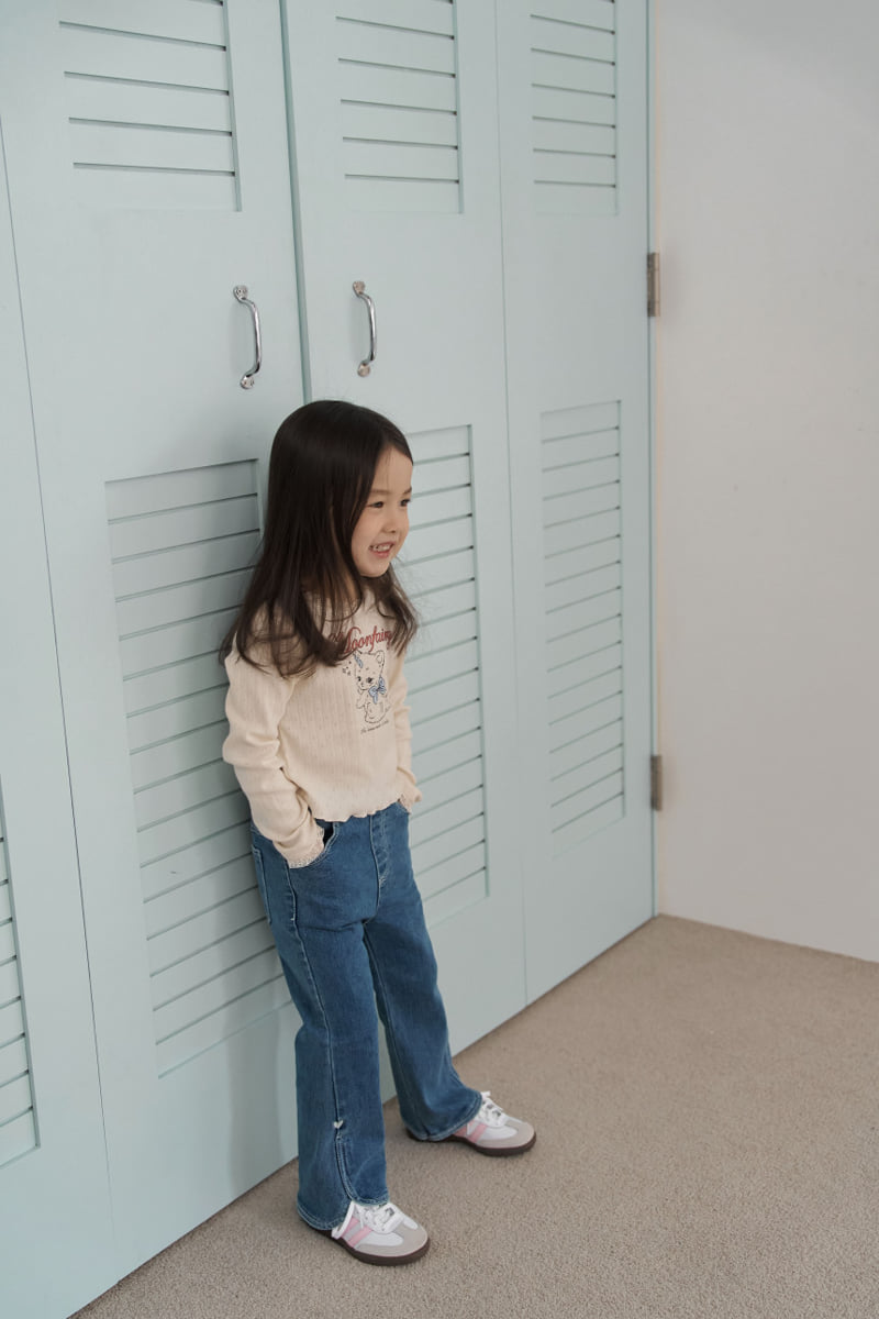 Momo Ann - Korean Children Fashion - #kidzfashiontrend - Denim Bootcut Pants - 9