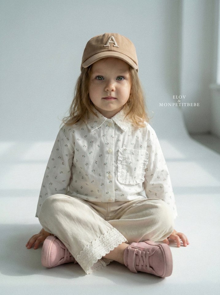 Mon Petit Bebe - Korean Baby Fashion - #babygirlfashion - Floral Shirt