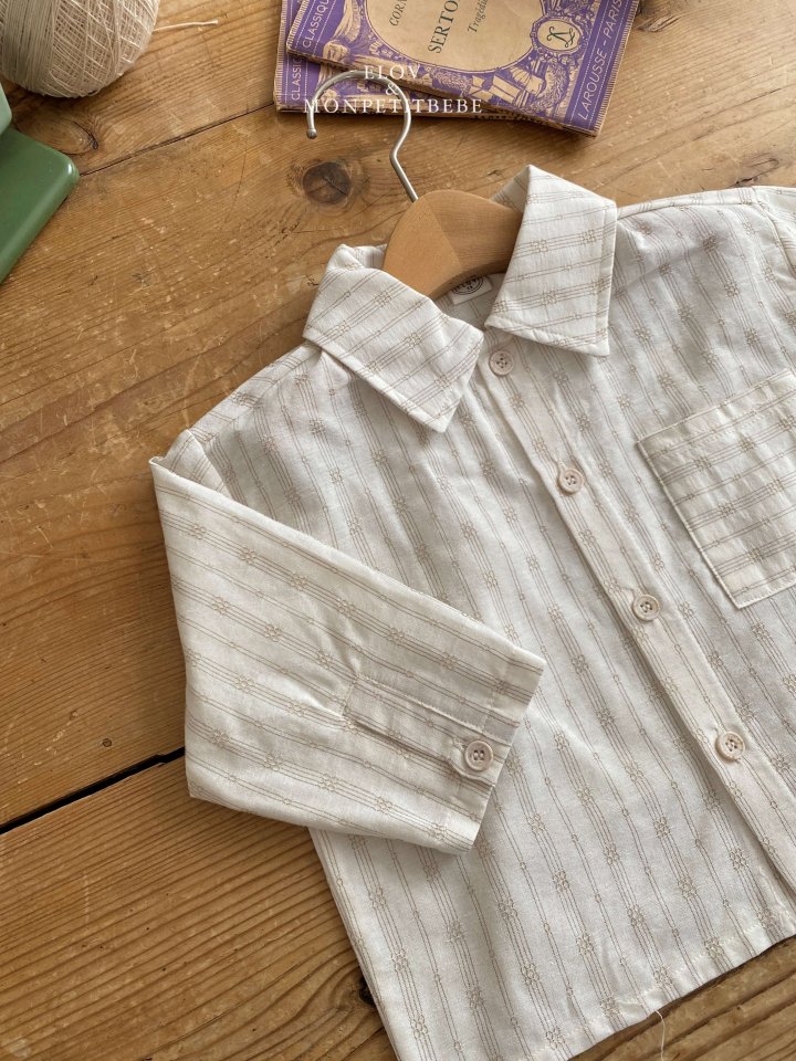 Mon Petit Bebe - Korean Baby Fashion - #babyoutfit - Maren Stripe Shirt - 5
