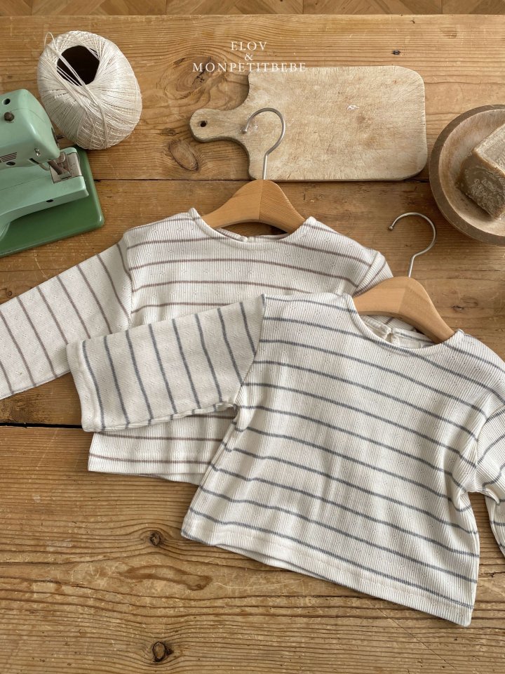 Mon Petit Bebe - Korean Baby Fashion - #babyoutfit - Eyelet Boxy Tee - 12