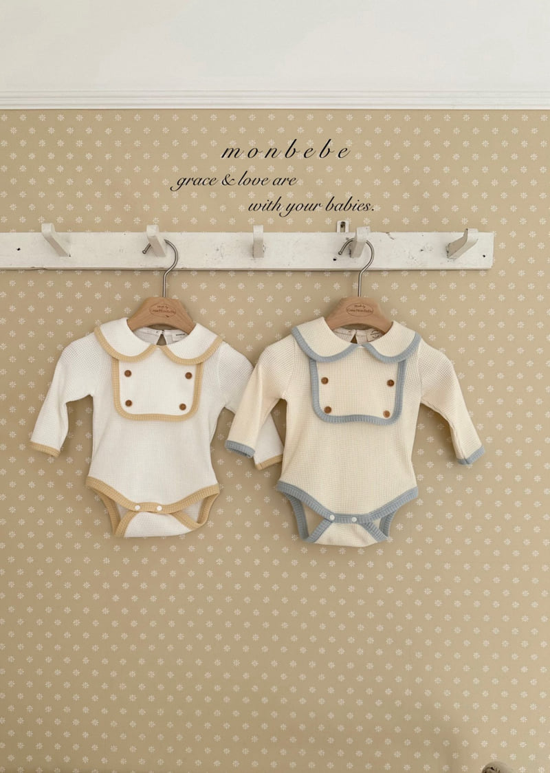 Monbebe - Korean Baby Fashion - #babyboutique - Boy Bib Waffle Suit - 5