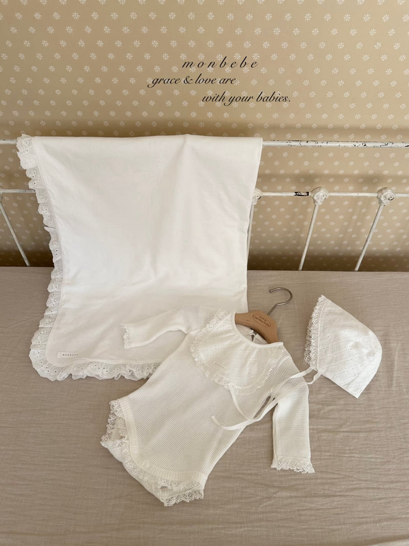 Monbebe - Korean Baby Fashion - #babyfashion - Bebe Lace Bonnet - 3