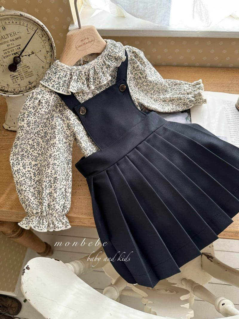 Monbebe - Korean Baby Fashion - #babyfever - Emma Pleated Suspender Skirt - 2