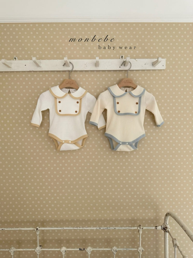Monbebe - Korean Baby Fashion - #babyfever - Boy Bib Waffle Suit - 9