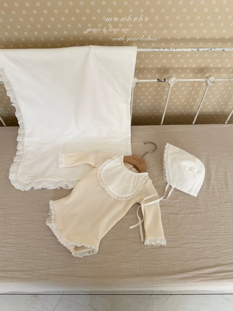 Monbebe - Korean Baby Fashion - #babyfashion - Bebe Lace Bonnet - 4