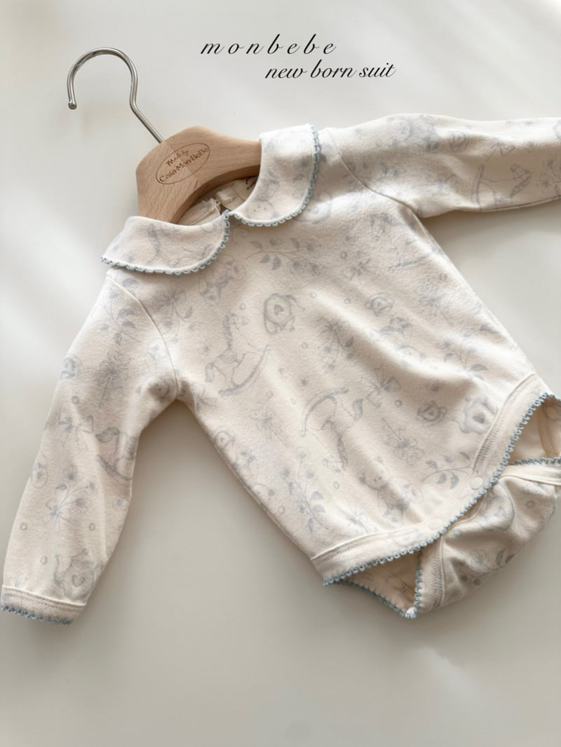 Monbebe - Korean Baby Fashion - #babygirlfashion - Printed Collar Suit - 10