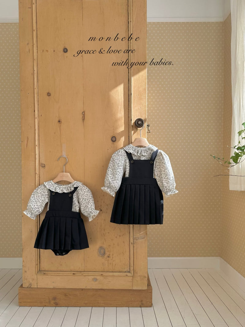 Monbebe - Korean Baby Fashion - #babylifestyle - Emma Pleated Suspender Suit - 4