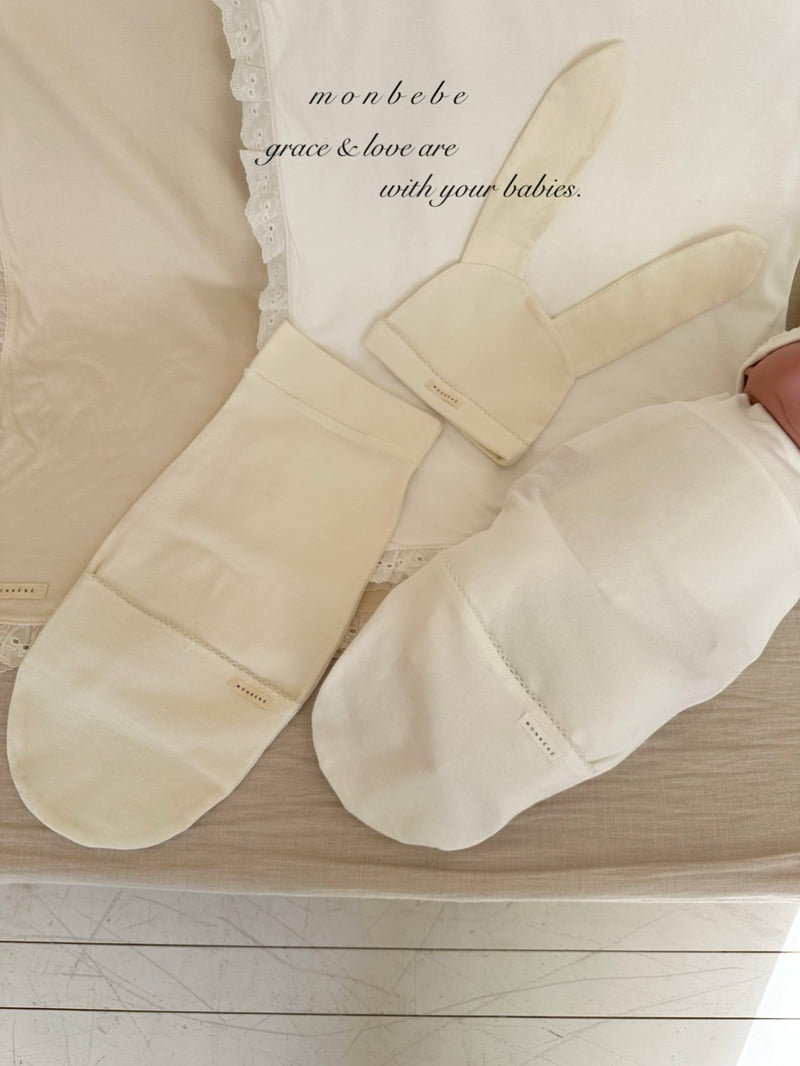 Monbebe - Korean Baby Fashion - #babyoninstagram - Amniotic Suit Bunny Beanie - 2