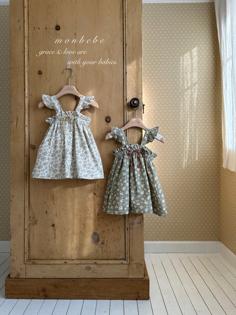 Monbebe - Korean Baby Fashion - #babyoutfit - Flower Frill One-piece