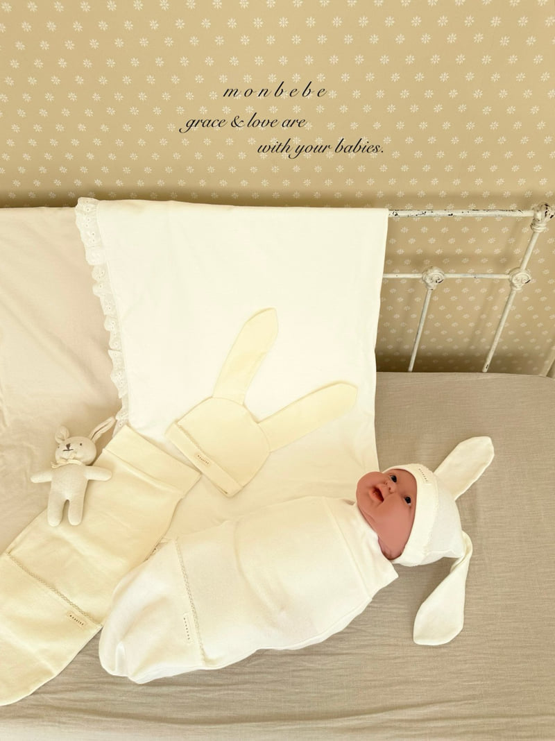 Monbebe - Korean Baby Fashion - #babywear - Amniotic Suit Bunny Beanie - 6