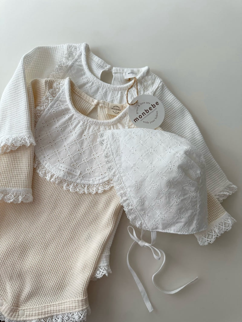 Monbebe - Korean Baby Fashion - #babywear - Bebe Lace Bonnet - 11