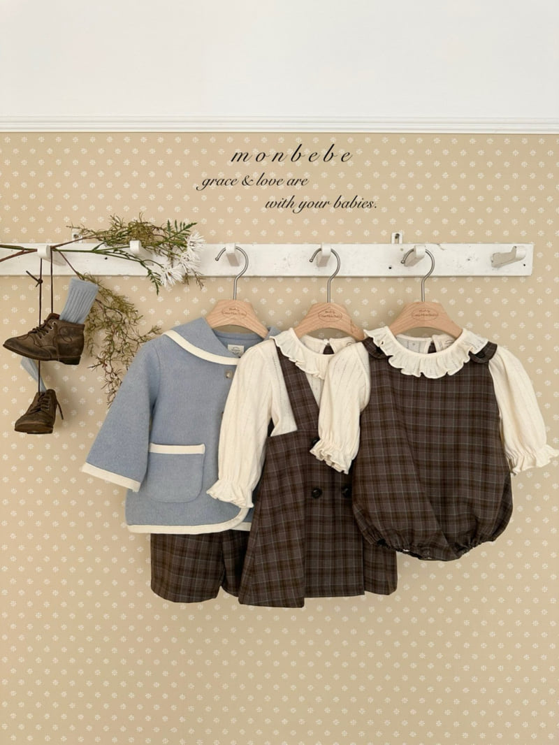 Monbebe - Korean Baby Fashion - #babyoutfit - Romy Check One-piece - 4