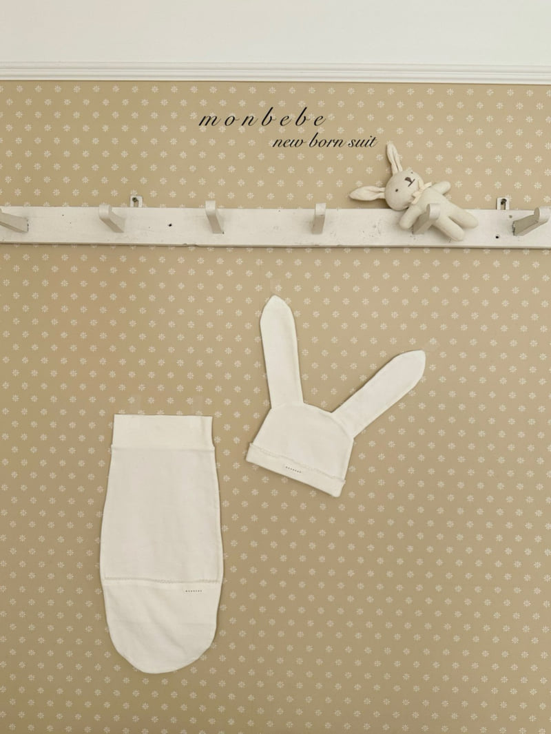 Monbebe - Korean Baby Fashion - #onlinebabyboutique - Amniotic Suit Bunny Beanie - 7