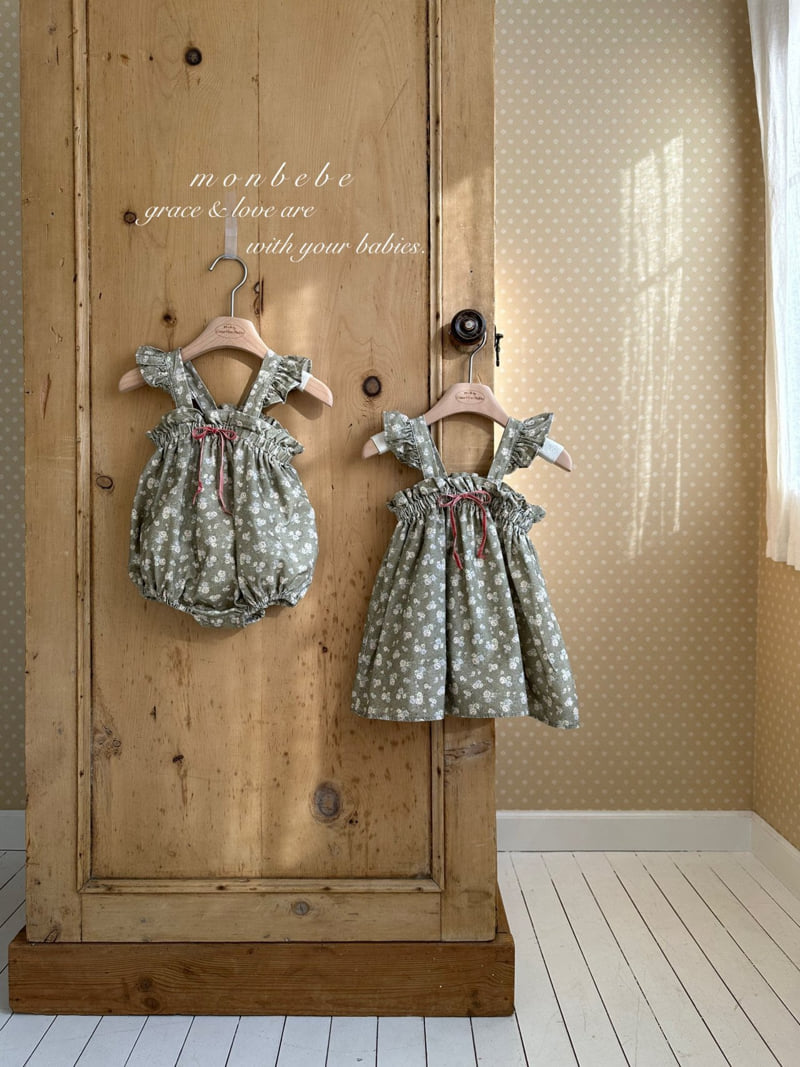 Monbebe - Korean Baby Fashion - #onlinebabyshop - Flower Frill One-piece - 5