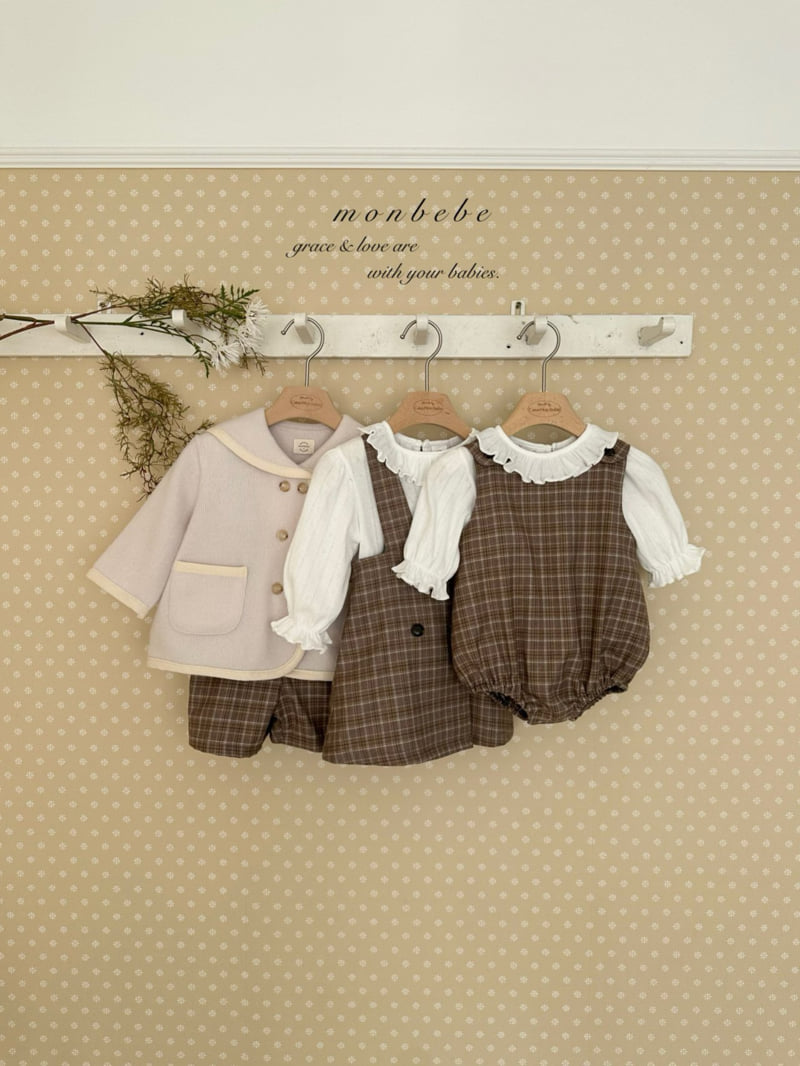 Monbebe - Korean Baby Fashion - #onlinebabyshop - Romy Check One-piece - 6