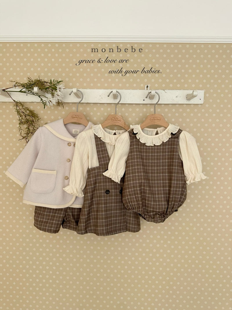 Monbebe - Korean Baby Fashion - #onlinebabyshop - Romy Check Suit - 5