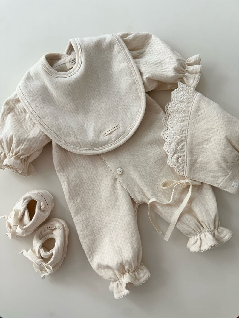 Monbebe - Korean Baby Fashion - #onlinebabyshop - Noah Double Frill Bonnet - 3