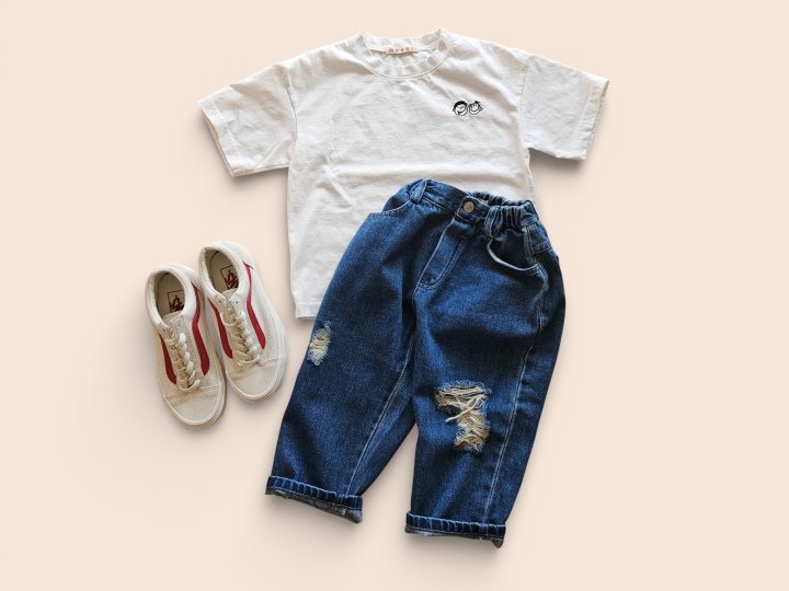 Mooi Store - Korean Children Fashion - #Kfashion4kids - Moi Open Denim Pants - 10