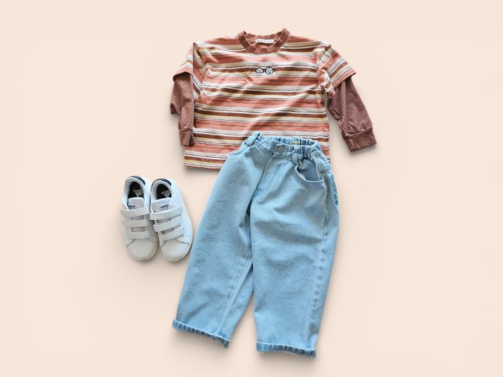 Mooi Store - Korean Children Fashion - #childofig - Hello Light Blue Denim Pants - 9