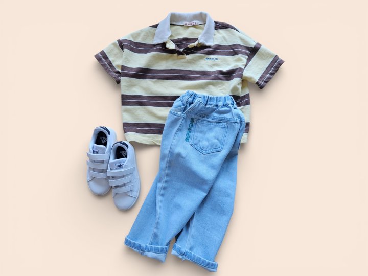 Mooi Store - Korean Children Fashion - #magicofchildhood - Hello Light Blue Denim Pants - 3