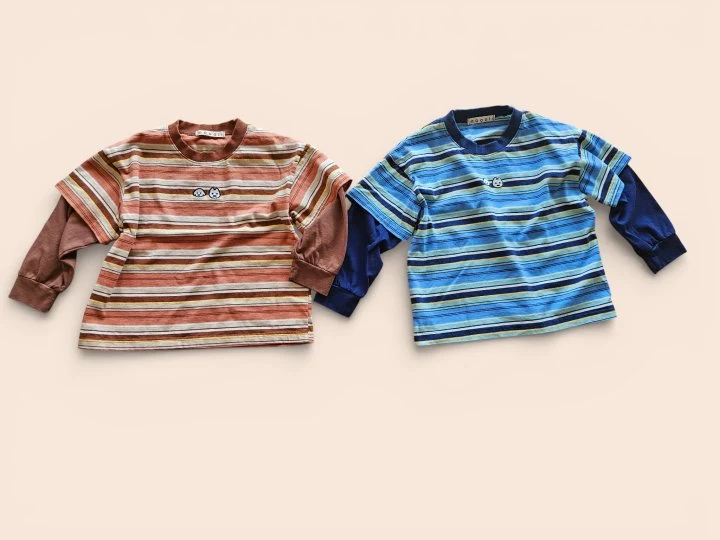 Mooi Store - Korean Children Fashion - #minifashionista - Poppy Stripe Layered Tee - 2