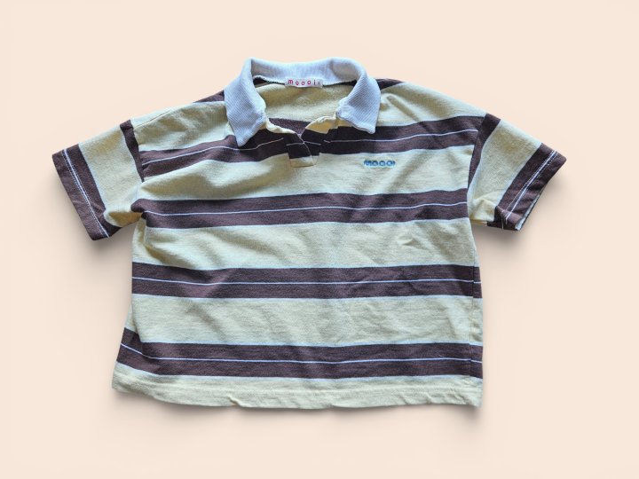 Mooi Store - Korean Children Fashion - #prettylittlegirls - Moi Collar Stripe Short Sleeve Tee - 2