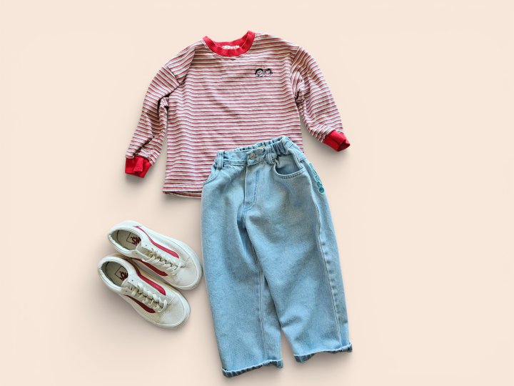Mooi Store - Korean Children Fashion - #stylishchildhood - Hello Light Blue Denim Pants - 8