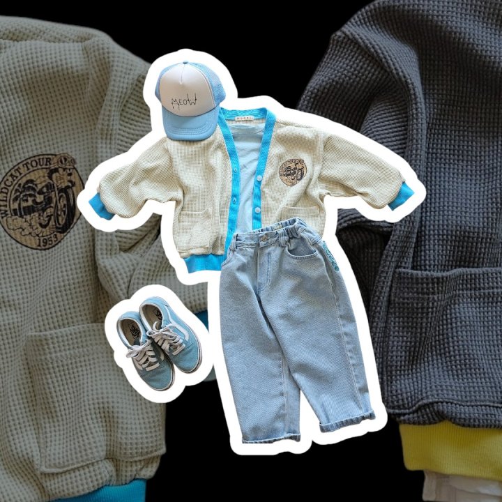 Mooi Store - Korean Children Fashion - #stylishchildhood - Felix Waffle Cardigan