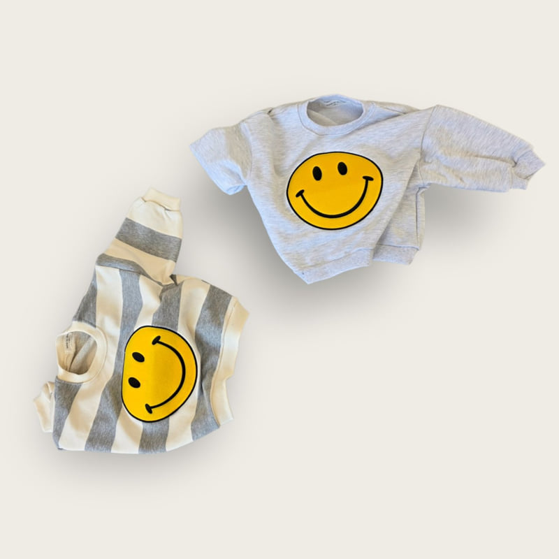 Moran - Korean Children Fashion - #Kfashion4kids - Big Smile Embroidered Set - 2