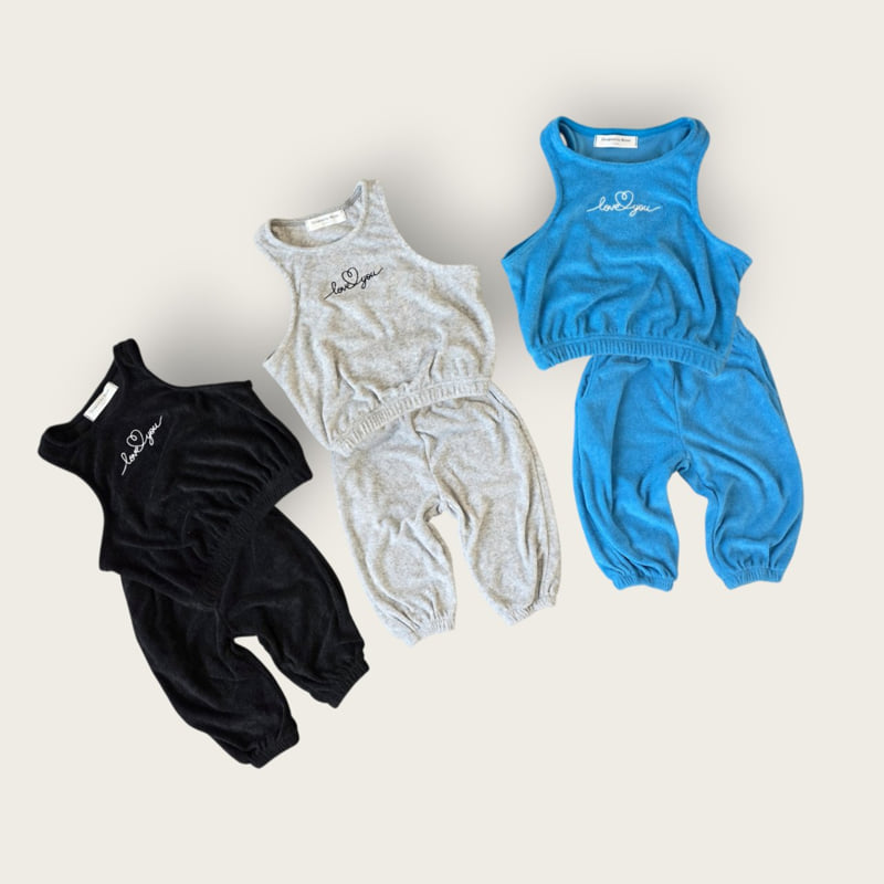 Moran - Korean Children Fashion - #designkidswear - Love You Vest Set