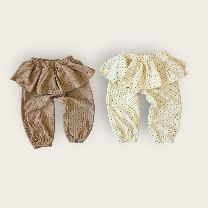 Moran - Korean Children Fashion - #fashionkids - Dot Frill Jogger Pants