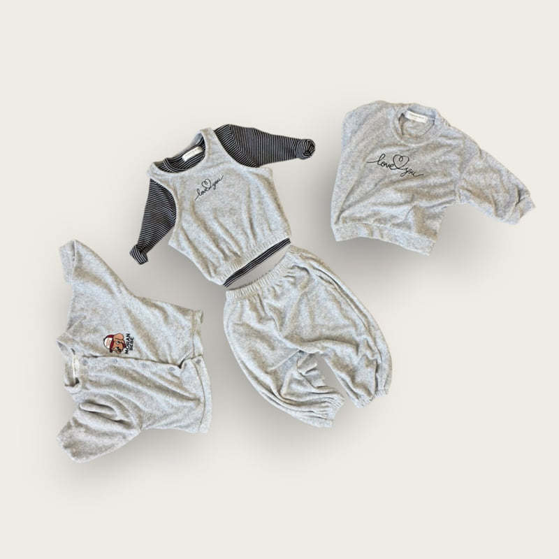 Moran - Korean Children Fashion - #fashionkids - Love You Vest Set - 4