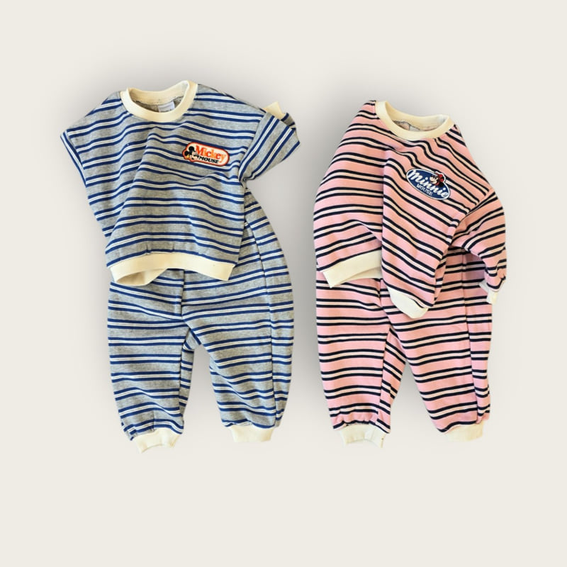 Moran - Korean Children Fashion - #kidsstore - Multi Stripe Set