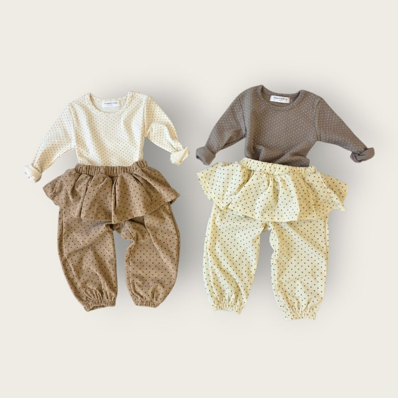 Moran - Korean Children Fashion - #kidsstore - Dot Frill Jogger Pants - 4