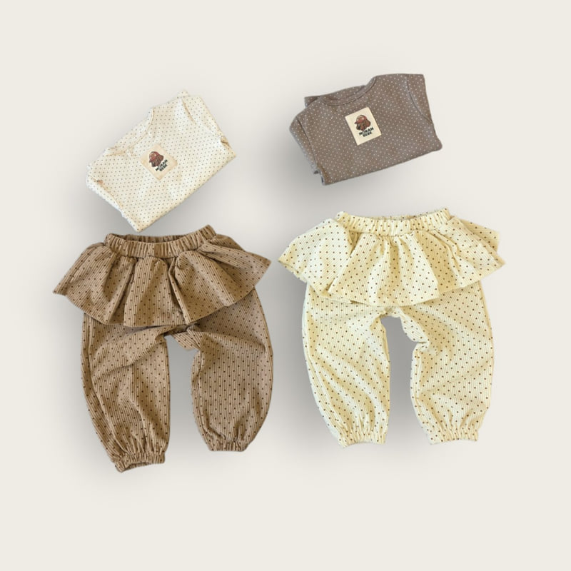 Moran - Korean Children Fashion - #littlefashionista - Dot Frill Jogger Pants - 6