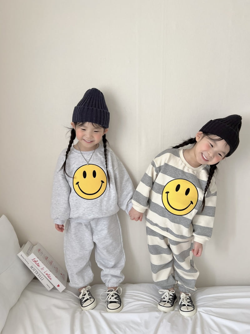 Moran - Korean Children Fashion - #todddlerfashion - Big Smile Embroidered Set - 7