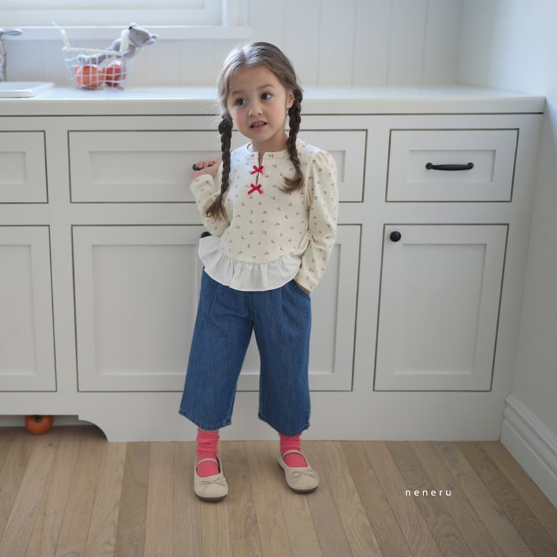 Neneru - Korean Baby Fashion - #babyboutique - Cherry Frill Tee - 3