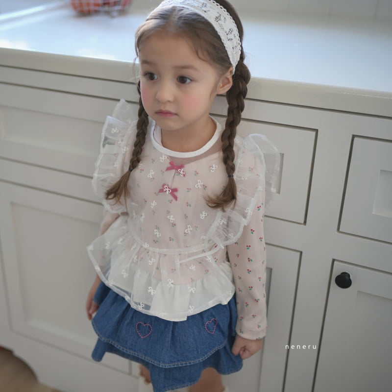Neneru - Korean Baby Fashion - #babyboutique - Cherry Frill Tee - 4