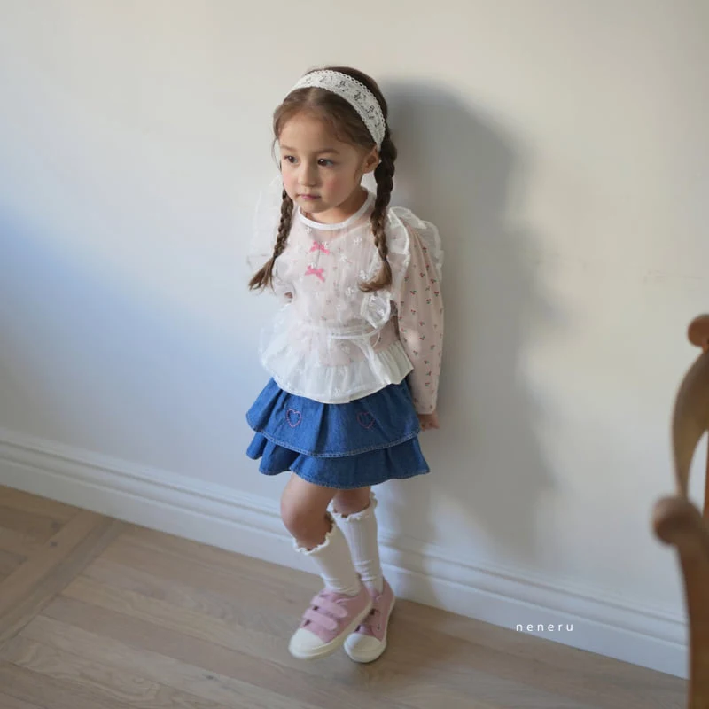 Neneru - Korean Baby Fashion - #babyclothing - Cherry Frill Tee - 5