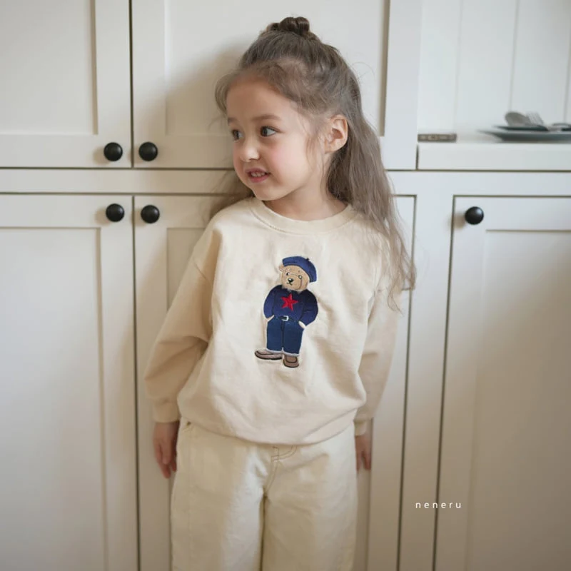 Neneru - Korean Baby Fashion - #babyclothing - Bear Embroidered Tee