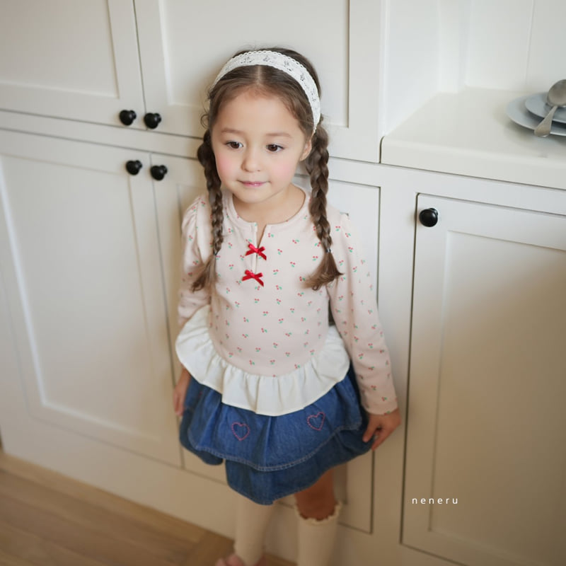 Neneru - Korean Baby Fashion - #babyfashion - Cherry Frill Tee - 6