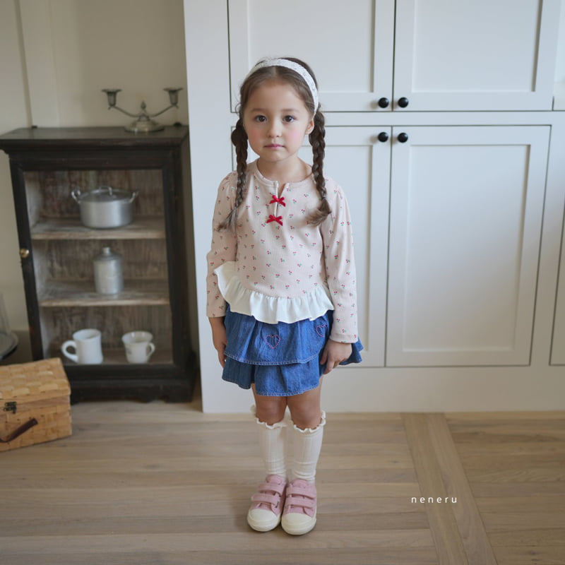 Neneru - Korean Baby Fashion - #babyfever - Cherry Frill Tee - 7