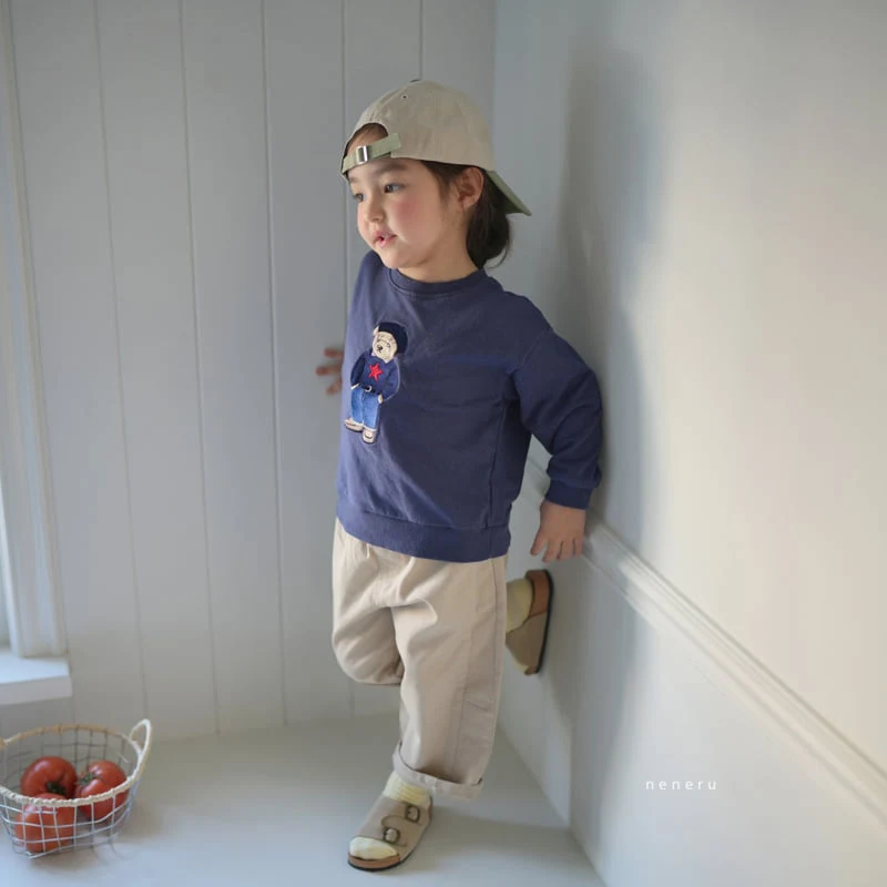Neneru - Korean Baby Fashion - #babyfever - Bear Embroidered Tee - 3