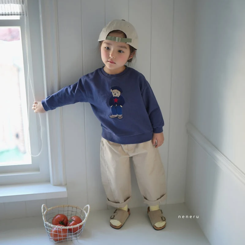 Neneru - Korean Baby Fashion - #babyfever - Bear Embroidered Tee - 4