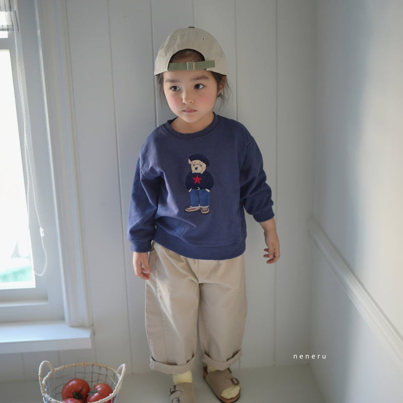 Neneru - Korean Baby Fashion - #babyoninstagram - Bear Embroidered Tee - 6