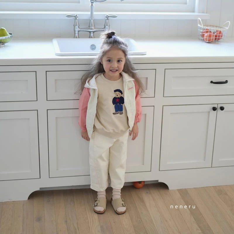 Neneru - Korean Baby Fashion - #babyootd - Bear Embroidered Tee - 7