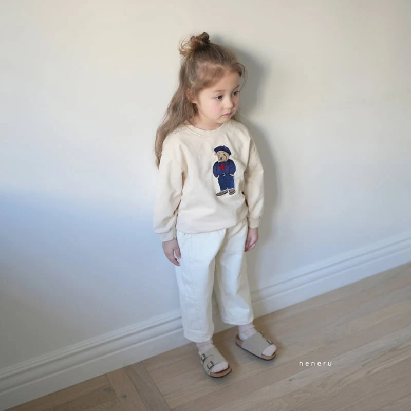 Neneru - Korean Baby Fashion - #babyoutfit - Bear Embroidered Tee - 8