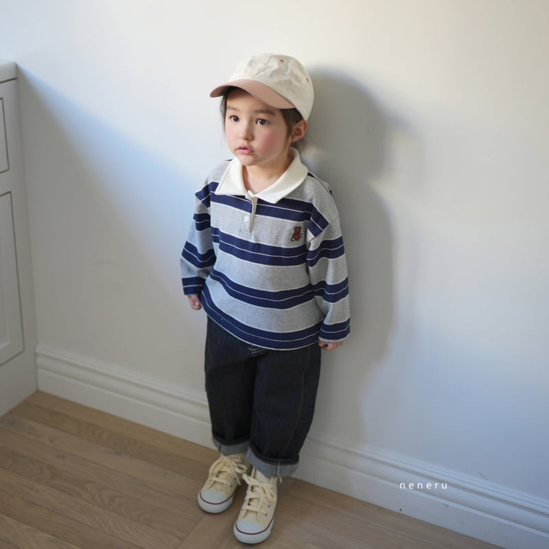 Neneru - Korean Baby Fashion - #onlinebabyboutique - Henley Collar Tee - 3