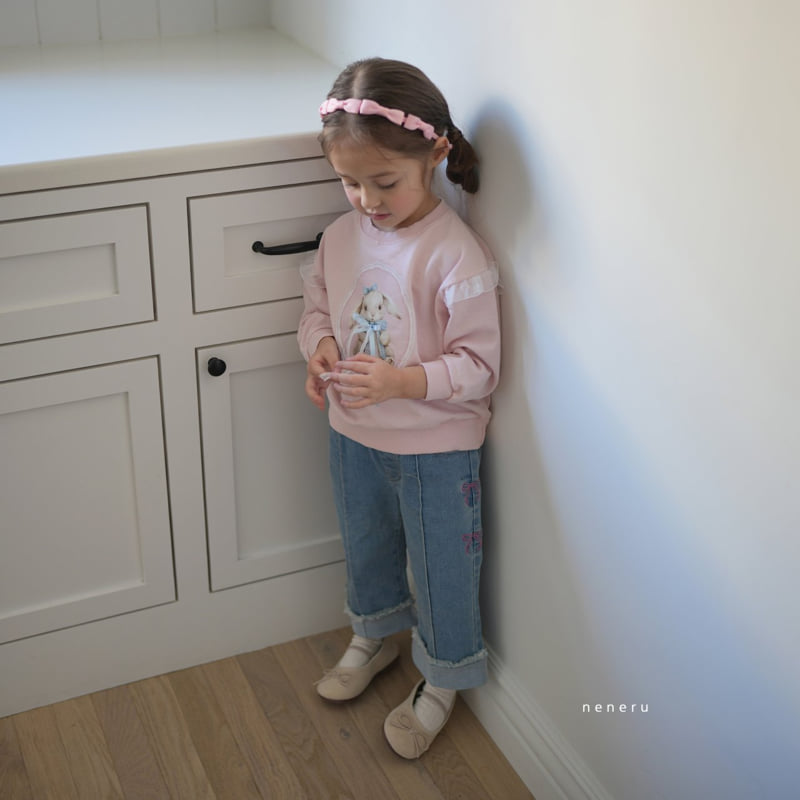 Neneru - Korean Baby Fashion - #onlinebabyshop - Coco Ribbon Denim Pants - 8